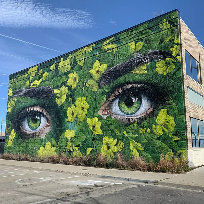 A beautiful mural on a brick wall